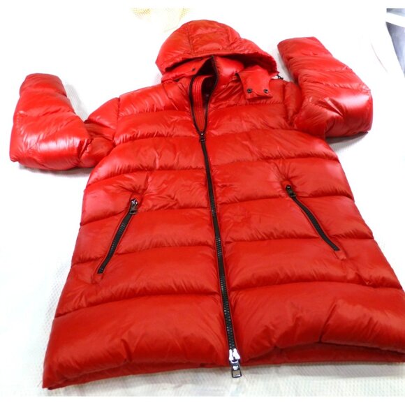 Calvin Klein Red Puffer Jacket Extreme Slim Fit Med Hood, Full Zip - Picture 1 of 16
